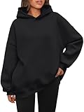 AUTOMET Womens Oversized Hoodies Fleece Sweatshirts Hooded Pullover 2024 Fashion Fall Clothes Trendy Outfits Winter Sweater Black