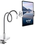 Lamicall Gooseneck Tablet Holder, Tablet Stand : Flexible Arm Clip Tablet Mount Compatible with iPad Mini Pro Air, Kindle, Switch, Galaxy Tabs, More 4.7-10.5' Devices - Gray