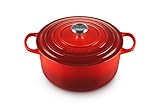 Le Creuset Enameled Cast Iron Signature Round Dutch Oven, 7.25 qt., Cerise