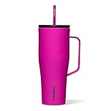 Corkcicle 30oz Tumbler With Handle, Berry Punch, Reusable Water Bottle, Triple Insulated Stainless Steel Travel Mug, BPA Free, Keeps Beverages Cold 12 Hours, Tumbler with Lid and Straw, Cold Cup XL