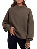 Trendy Queen Oversized Sweatshirts Women Turtleneck Pullover Fleece Long Sleeve Hoodies 2024 Fall Outfits Fashion Sweater Y2K Clothes Coffee S