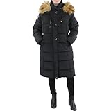 CANADA WEATHER GEAR Womens Long Cold Weather Parka Coat Black L