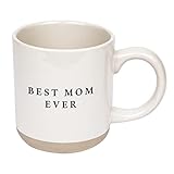 Sweet Water Decor Best Mom Ever Stoneware Coffee Mug | Mom Mug | Novelty Coffee Mugs | Microwave & Dishwasher Safe | 14oz Coffee Cup | Mother's Day Gifts for Her