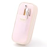EASTHILL Big Capacity Pencil Case Large Pencil Pouch Stationery Pen Bag for Teen Girls-Pink
