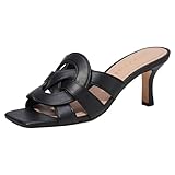 Coach Women's Tillie Leather Sandal Pump, Black, 8