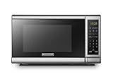 BLACK+DECKER EM720CB7 Digital Microwave Oven with Turntable Push-Button Door, Child Safety Lock, 700W, Stainless Steel, 0.7 Cu.ft