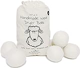 Wool Dryer Balls XL 6-Pack - 100% Pure New Zealand Wool, Ecoigy Natural Fabric Softener, Reduces Wrinkles & Drying Time, Ideal for Essential Oils, Dryer Sheets Alternative,Dryer Balls Laundry Reusable