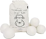 Wool Dryer Balls XL 6-Pack - 100% Pure New Zealand Wool, Ecoigy Natural Fabric Softener, Reduces Wrinkles & Drying Time, Ideal for Essential Oils, Dryer Sheets Alternative,Dryer Balls Laundry Reusable