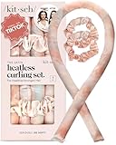 Kitsch Satin Heatless Curling Set - Overnight Hair Curlers and Rollers for No-Heat Soft Curls, Curling Rod Headband - Sunset