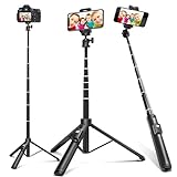 BZE Selfie Stick,Long Extendable Selfie Stick Tripod,Phone Tripod with Wireless Remote Shutter,Group Selfies/Live Streaming/Video Recording Compatible with All Cellphones
