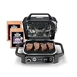 Ninja OG701 7-in-1 Outdoor Electric Grill & Smoker - Grill, BBQ, Air Fry, Bake, Roast, Dehydrate & Broil - Uses Woodfire Pellets - Portable & Weather Resistant