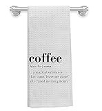 Knibeo Coffee Kitchen Towels,Coffee Waffle Weave Dish Towels Hand Towels Tea Towels for Kitchen,Decorative Coffee Kitchen Towels,Coffee Kitchen Decor,16 x 24 Inch