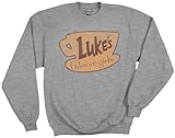 Ripple Junction Gilmore Girls Adult Men's Crewneck Pullover Sweatshirt Luke's Diner Vintage Coffee Logo Heather Grey Medium