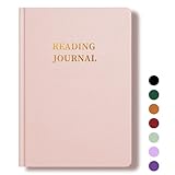 TSFPapier Reading Journal Book Lovers Gifts Hardcover Leather Readers Accessories Track Reading Log with 65 Books Reviews, 5.8”x8.3”, Pink