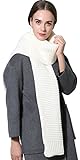 NEOSAN Women Men Winter Thick Cable Knit Wrap Chunky Warm Scarf White