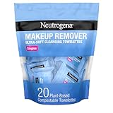 Neutrogena Makeup Remover Wipes, Individually Wrapped Daily Face Wipes for Waterproof Makeup, Travel & On-the-Go Singles, 20 Count