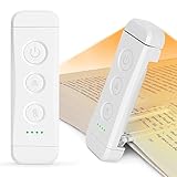 Glocusent USB Rechargeable Book Light for Reading in Bed, Portable Clip-on LED Reading Light, 3 Amber Colors & 5 Brightness Dimmable, Compact & Long Lasting, Perfect for Book Lovers, Kids