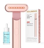 Solawave 4-in-1 Radiant Renewal Wand and Serum Bundle, Face Skincare Wand with Facial Massager, Facial Wand with Renew Complex Serum