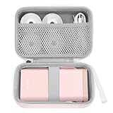 Nelko Genuine Case Compatible P21 Label Maker, Compatible with Most Mini Label Printers, for Labeler Makers & Labeling Tapes, Box with Mesh Pocket for Batteries Accessories (Case Only), Pink