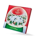 Godiva Chocolatier 2024 Deluxe Snowglobe Advent Calendar - Limited Edition 24-Piece Dark Milk Chocolate Assortment with Almonds, Caramel, and Mousse - Holiday Gift Box, Christmas Candy for Gift Basket