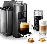 Nespresso Vertuo Coffee and Espresso Machine by De'Longhi with Milk Frother, 1000 Milliliters, Graphite Metal