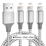 iPhone Charger 3pack 10FT Apple MFi Certified Long Lightning Cable Fast Charging High Speed Data Sync USB Cable Compatible iPhone 14 13/12/11 Pro Max/XS MAX/XR/XS/X/8/7/Plus/6S (Grey White)