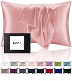 INSSL Silk Pillowcase for Women, Mulberry Silk Pillowcase for Hair and Skin and Stay Comfortable and Breathable During Sleep (Standard, Coral)