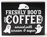 Freshly Booed Coffee Sign Halloween Coffee Bar Decor for Halloween Kitchen Decor