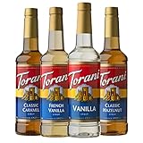 Torani Variety Pack Caramel, French Vanilla, Vanilla & Hazelnut, 25.4 Ounces (Pack of 4)