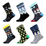 BISOUSOX Dress Socks for Men 9-12 Men’s Funny Fun Colorful Crazy Funky Crew Socks Novelty Happy Cotton