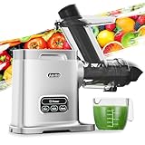 Aeitto Cold Press Juicer Machines, 3.6 Inch Wide Chute, Large Capacity, High Juice Yield, 2 Masticating Juicer Modes, Easy to Clean Slow Juicer for Vegetable and Fruit (Silver)