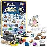 NATIONAL GEOGRAPHIC Rock Collection Advent Calendar 2024 - Advent Calendar for Kids with 24 Gemstones, Minerals & Fossils for Kids, Complete Gem & Fossil Collection Christmas Countdown Calendar