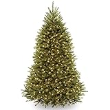 National Tree Company Pre-Lit Artificial Full Christmas Tree, Green, Dunhill Fir, White Lights, Includes Stand, 6.5 Feet