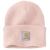 Carhartt Men's Knit Cuffed Beanie, Ash Rose/Marshmallow Marl, OFA