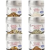 Greek Seasoning Gift Set - Tastes of Greece - Artisanal Spice Blends Six Pack - Non GMO, All Natural, Small Batch - Made By Hand in USA - Gustus Vitae - #499