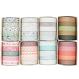 Knaid 40 Rolls of Slim Washi Tape Gift Box Set, Decorative Paper Tapes 10 mm Wide for Scrapbooking, DIY Arts and Crafts, Bullet Journal, Planner, Junk Journal, Notebooks (Pastel)