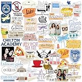 Gilmore Girls 50ct Vinyl Large Deluxe Stickers Variety Pack - Laptop, Water Bottle, Scrapbooking, Tablet, Skateboard, Indoor/Outdoor